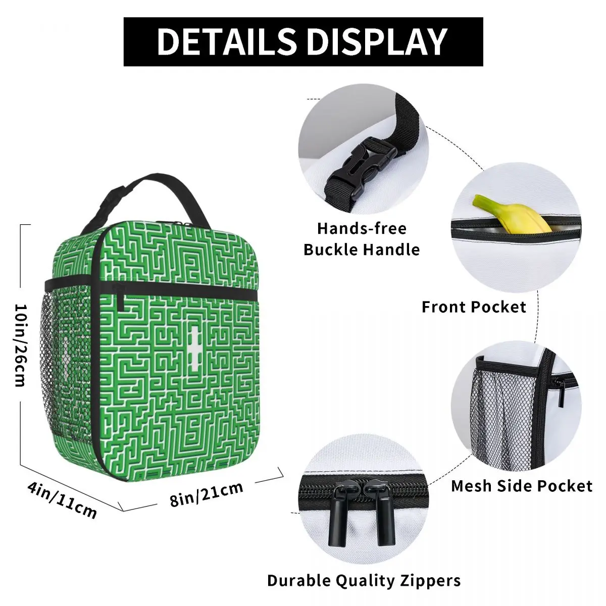 Shining Overlook Maze Hotel Carpet Insulated Lunch Bag Modern Geometric Labyrinth Thermal Cooler Bento Box Office Work School