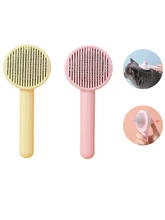  Cat Brush Pet Hair Removal Comb Self Cleaning Slicker Brush for Cats Dogs Hair Remover Scraper Pet Grooming Tool Cat Accessories 