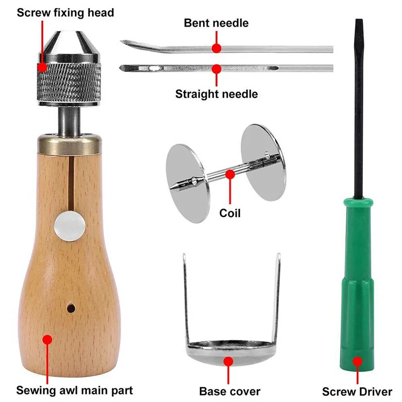 1 Set cucitura cucitrice cucito punteruolo Kit di attrezzi per ago per vela  in pelle tela professionale fai da te in pelle cucito a mano strumenti per  maglieria - AliExpress