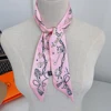French Summer Classic Key Chain Female Decoration Twill Long Ribbon Binding Bag Silk Ribbon Hair Belt Hot Selling Small Scarf 5