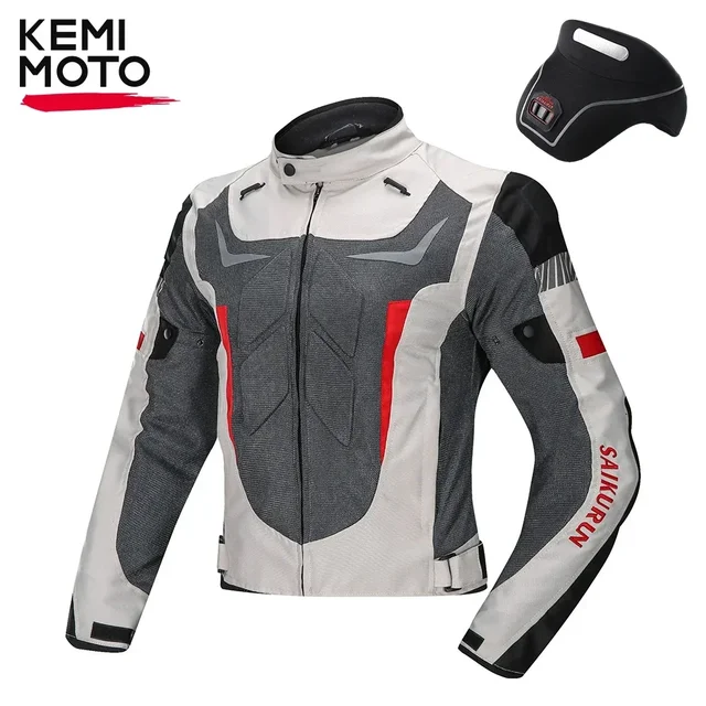 Motorcycle Riding Jacket Men Suit Summer Clothing Motorcyclist Waterproof Outdoor Neck Guard Detachable Protective Equipment