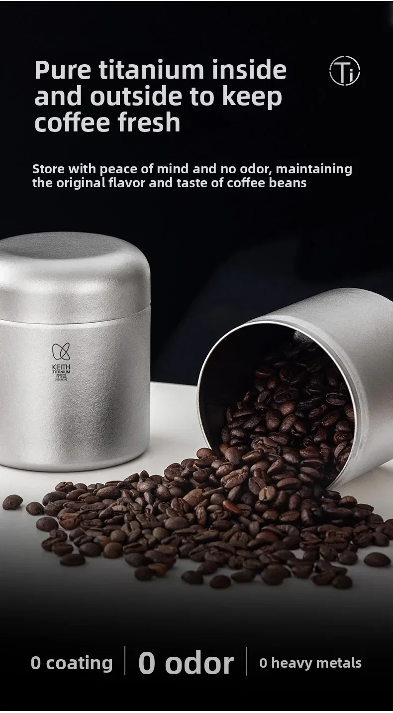 Keith Titan Luftdichte Aufbewahrungsdose mit Versiegeltem Deckel und Messlöffel für Kaffeebohnen, Tee, Nüsse, Trockenfutter, Frischhaltedose 350ml – Detail 3
