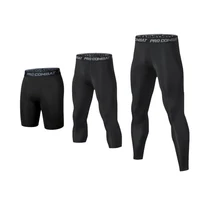 Pantalons de Compression pour hommes, collants façonnants, Leggings secs et frais, couche de base de sport, course à pied, sous-vêtements d'entraînement athlétique, Shorts actifs 1