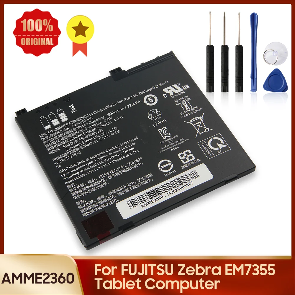 

New Tablet Battery for FUJITSU Zebra EM7355 1ICP4/57/98-2 13J324002978 Replacement Battery AMME2360 5900mAh