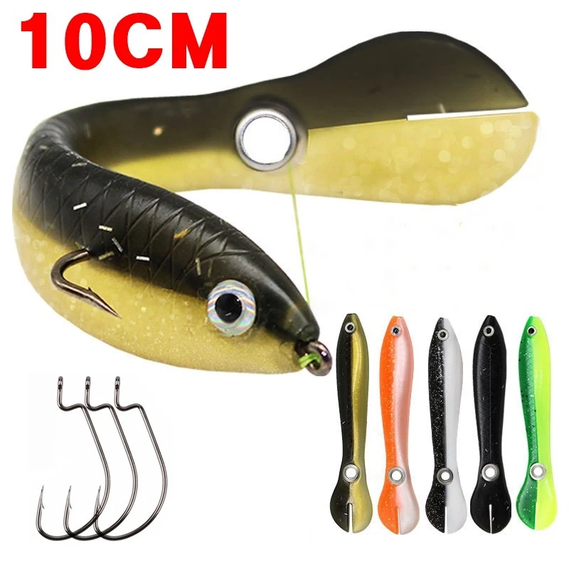 5pcs Fishing Lure Artificial Wobbler Silicone Gear Bass Bait
