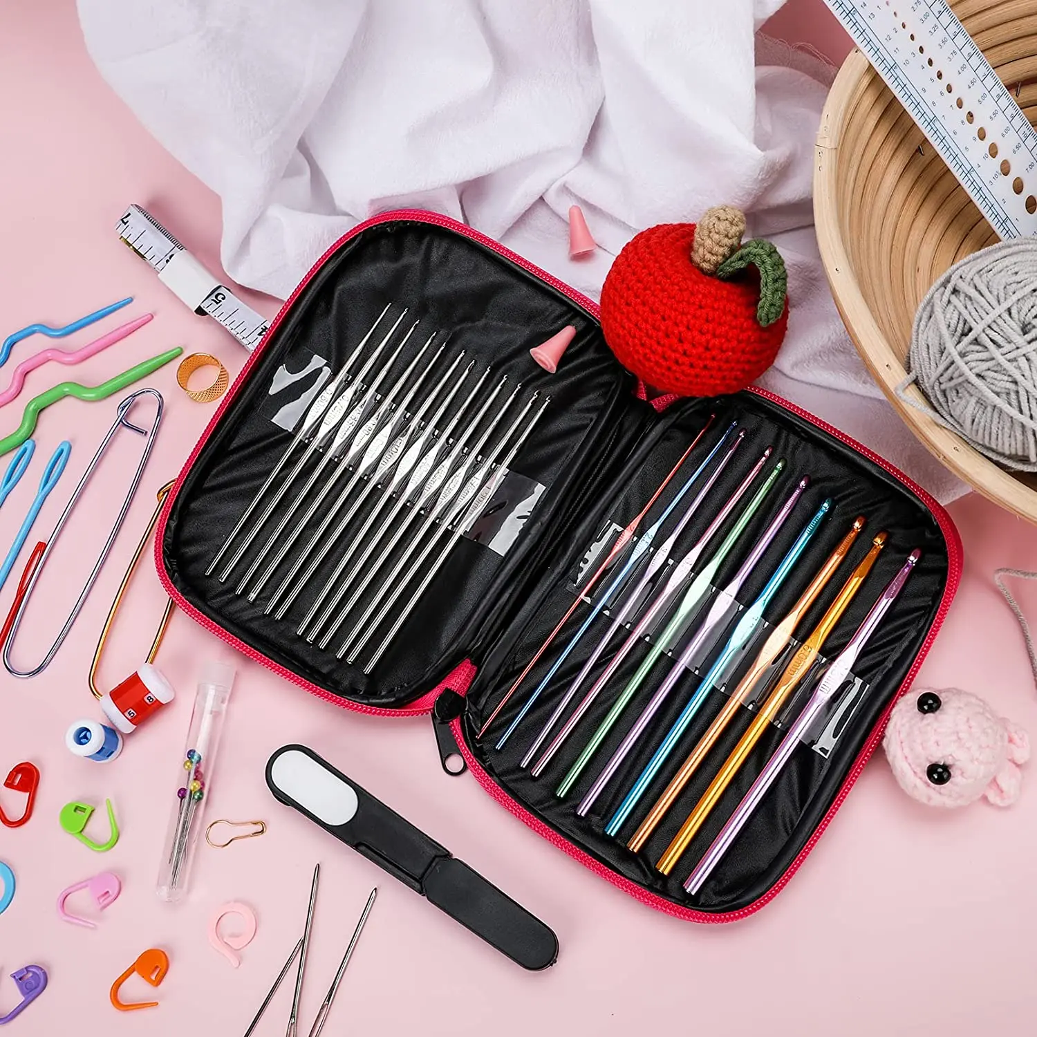 37 PCS Ergomonic Crochet Hooks Set with Leather Bag for Arthritic Hands Extra  Long Crochet Needles - China Crochet Hook and Plastic Crochet Hook price