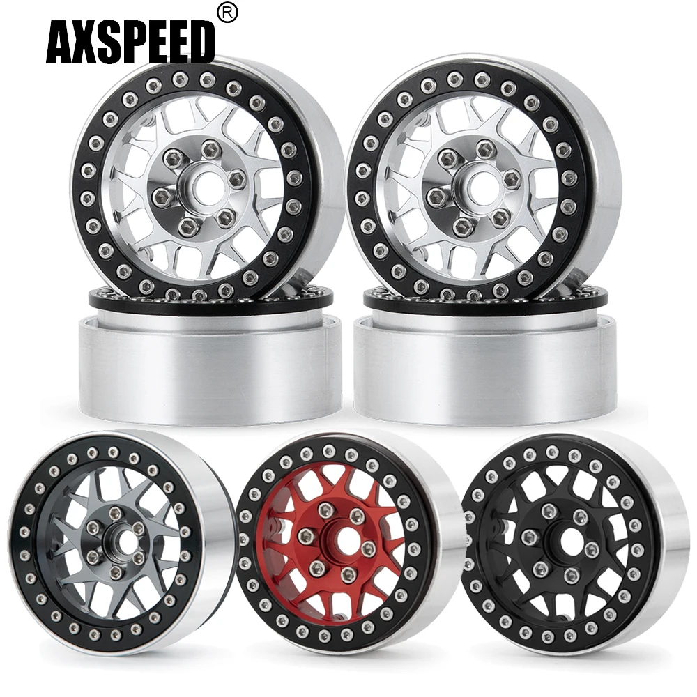 Колесные диски AXSPEED для Axial SCX10 TRX4 TRX-4 D90 CC01 TF2 1,9, металлический сплав, 1/10 дюйма, Beadlock, Аксессуары для автомобилей на гусеничном ходу