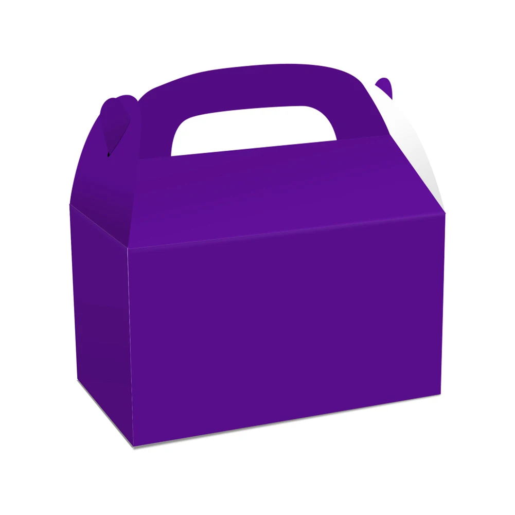 

48 Pack White Treat Gable Party Favor Boxes Paper Gift Boxes for Birthday Party Shower 6x3.5x3.5 Inches,Purple