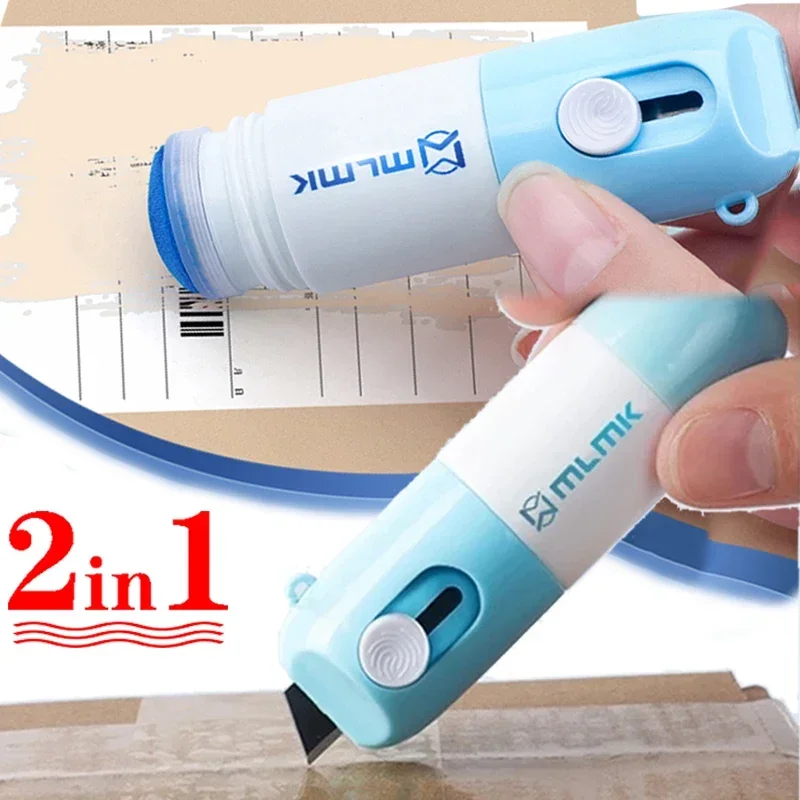 2 In 1 감열지 수정 솔루션 및 소포 상자 개봉 칼 홈 오피스 신원 데이터 보안..