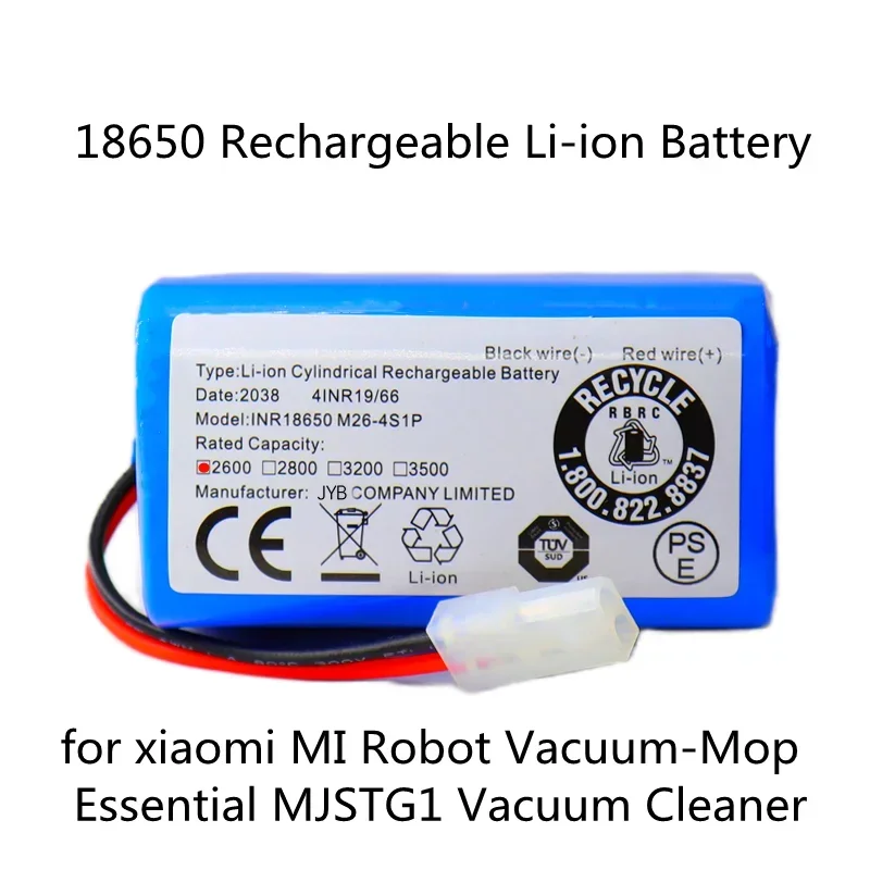 

New 14.8V 3500mAh Li-ion Battery for Xiaomi G1 MI Robot Vacuum-Mop Essential MJSTG1 Robot Vacuum Cleaner 18650 Battery Pack