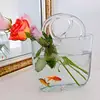 Clear Glass Vase Fish Tank Decoration Ornaments Handbag Decoration for Wedding Birthday Holiday Party Decoration 3