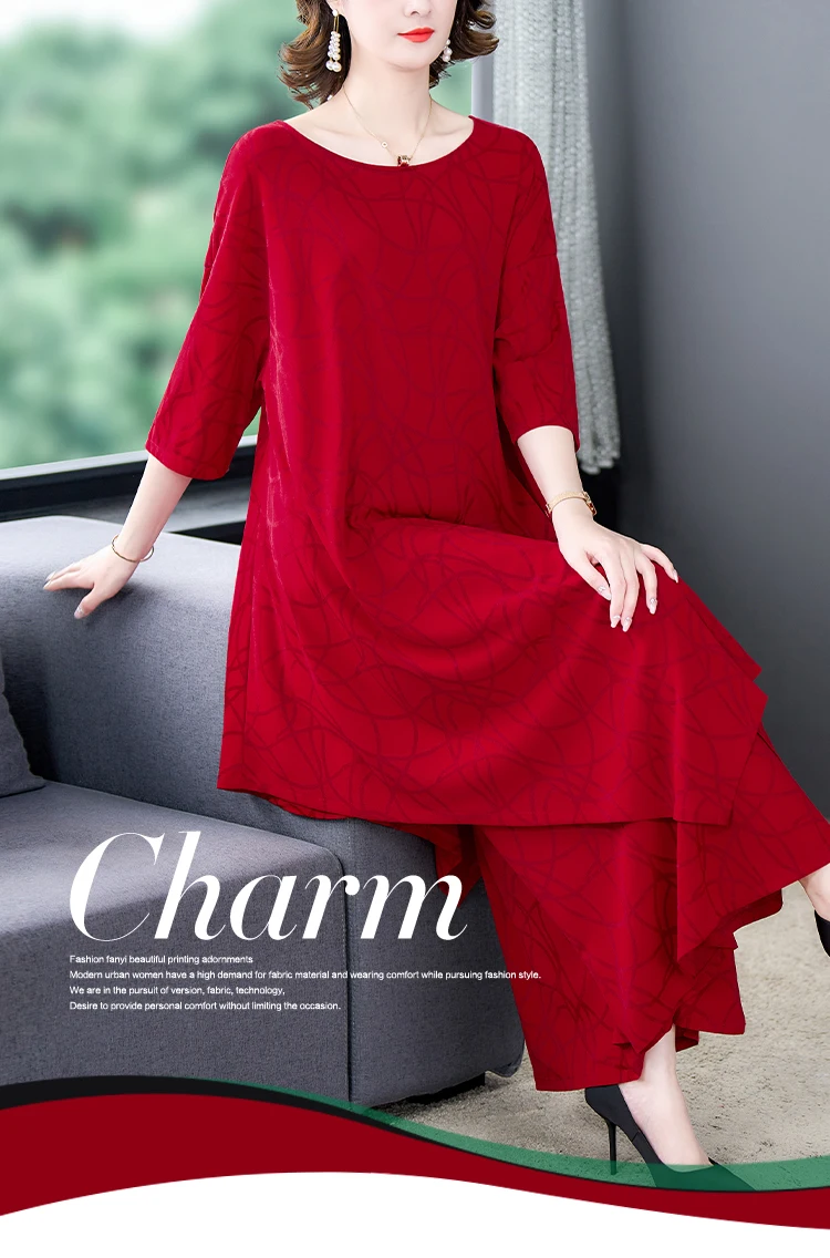 Women Floral Short Sleeve Cardigan Dress+Wide Leg Pants Two Piece Sets 2024 Korean Fashion Elegant Luxury Two Peice Dress Sets