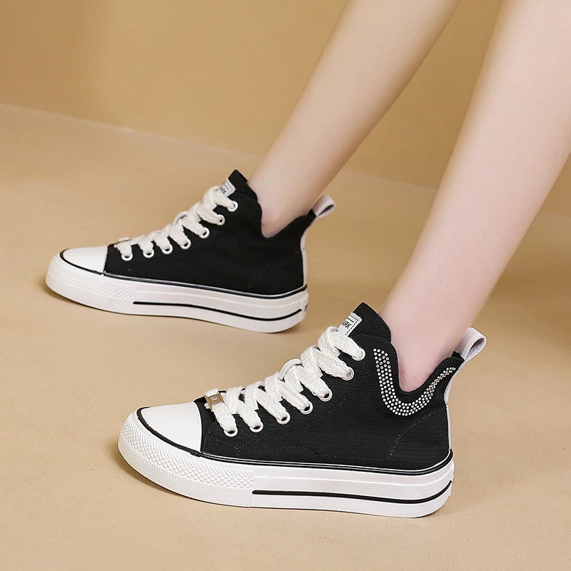 2023 New High Top Hot Sale Canvas Shoes for Women Anti-slip Casual Sneakers Women's Sports Shoes Candy Color Comfortable Shoes