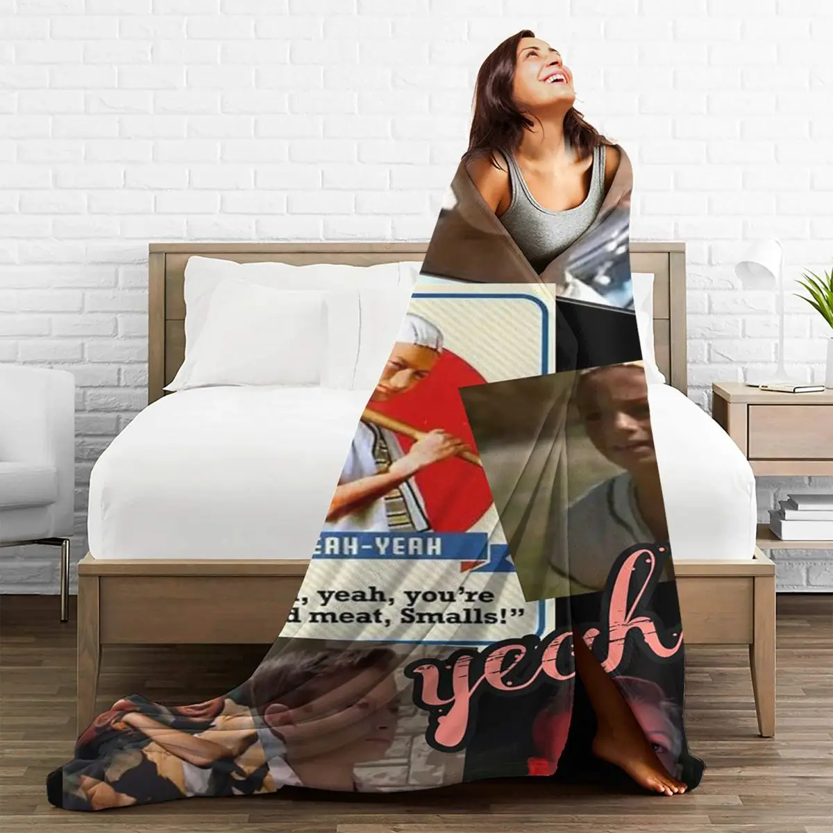 Plaid The Sandlot Movie Blankets Fleece Print for Kid Adult Gift Portable Warm Throw Blankets for Bedding Office Rug