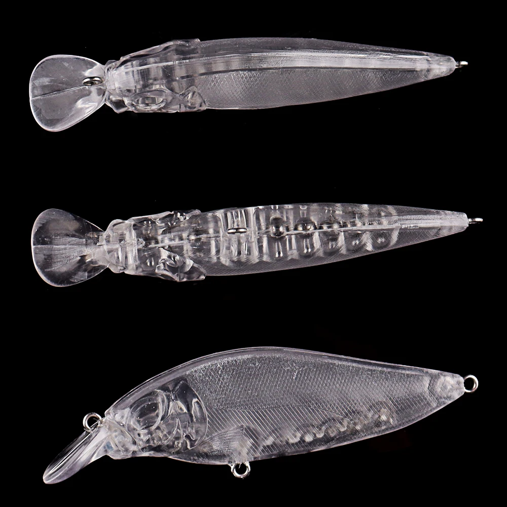 10pcs Unpainted Minnow Baits Floating Short Lip Crankbait DIY Fishing Lures fishing lure
