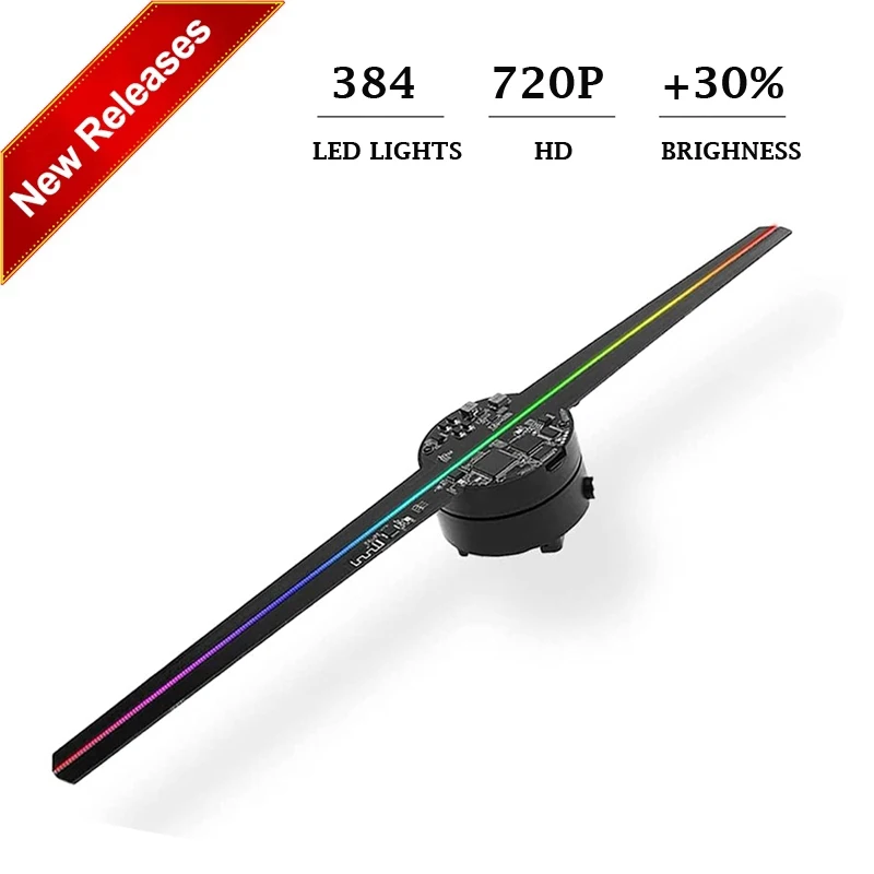 

GIWOX WiFi 3D Голограмма вентилятор для проектора 42 см-384 LED Beades 720PX - 3D рекламсветодиодный светодиодный Веер-голографическое 3D изображение и видео