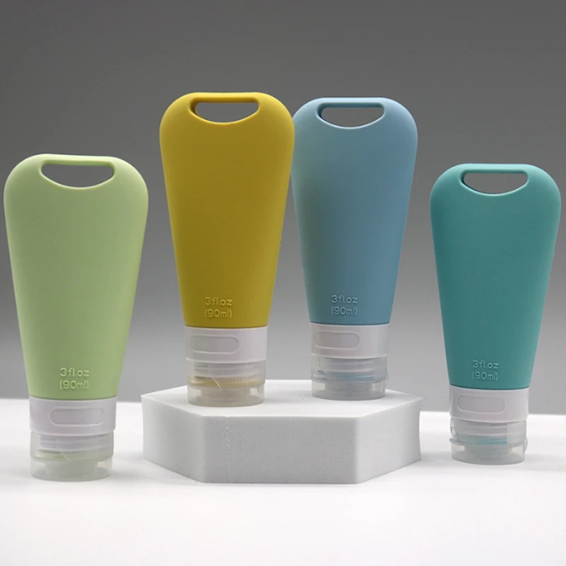 90ML 실리콘 여행 병 휴대용 실리콘 리필 용 병 여행 포장 로션 샴푸 화장품 스퀴즈 용기