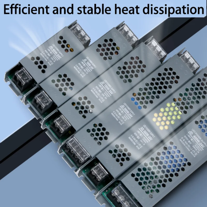 초박형 LED 전원 공급 장치, 12V 24V, 60W 100W 150W 200W 300W 400W AC to DC 170-260V LED 스트립 변압기 컨버터 조명 드라이버