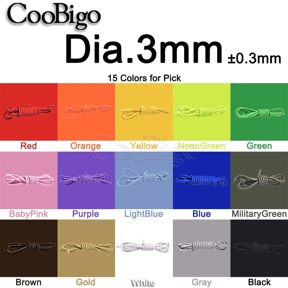 Description Picture 3 of item10 Meters 3mm Elastic Rope Rubber Band Bungee Cord Shock Stretchable String Running Shoes Lace DIY Craft Sewing Accessories