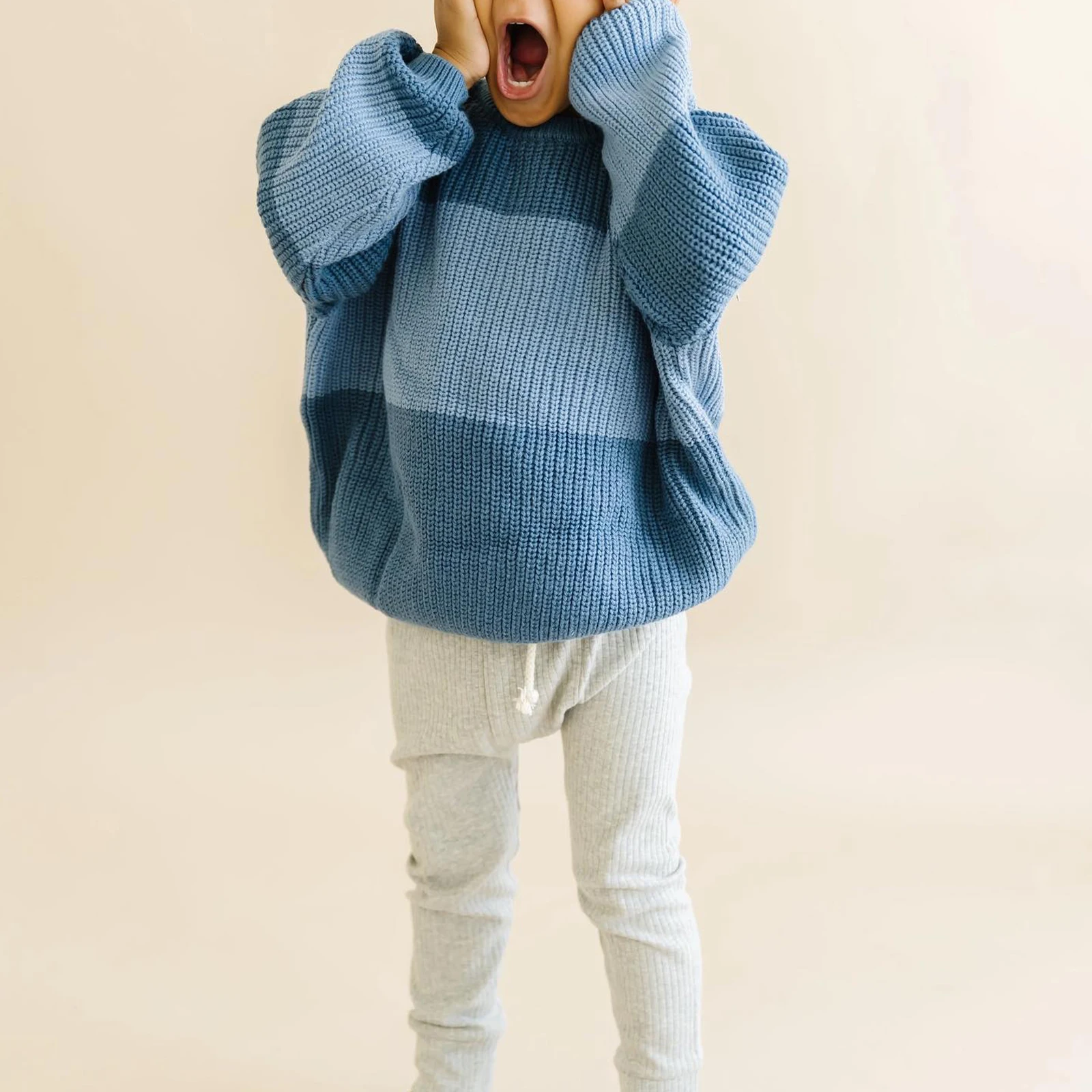 Newborn Baby Knit Sweaters Winter Girls Boys Clothes Long Sleeve Striped Pullover Tops Infant Jumpers Tops