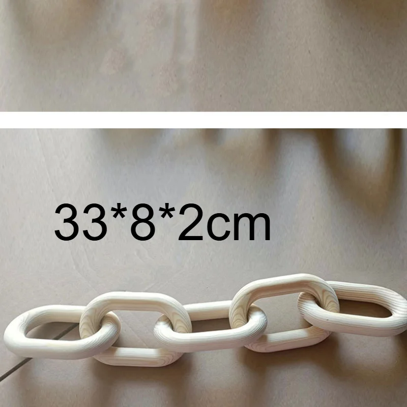 Wooden Chain Link Bohemian Art Hand Carved Modern Ornament Crafts for Farmhouse Bedroom Coffee Rustic Decoration 6