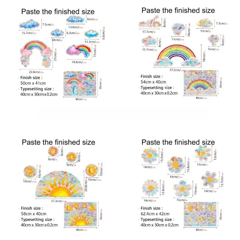 Iridescent Window Film - Sunlight Catcher Static Cling for Glass Doors, Showcases & Home Decoration (Anti-Glare & Decorative)