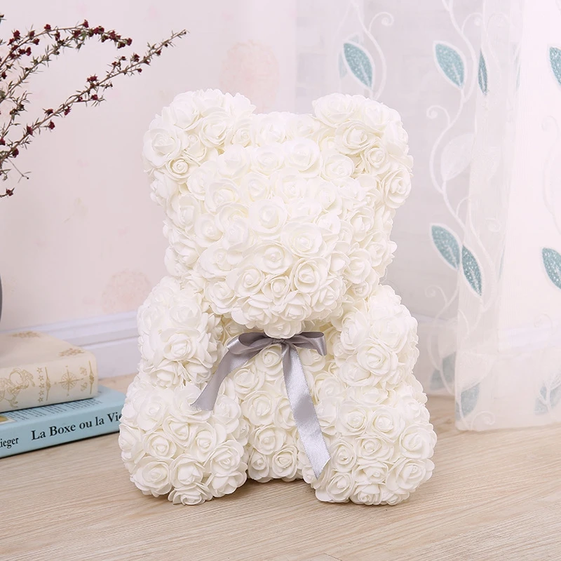 50/100/200Pcs Teddy Bear of Roses 3cm PE Foam Rose Head Artificial Flower Home Decorative Wreath Wedding Valentines Day DIY Gift