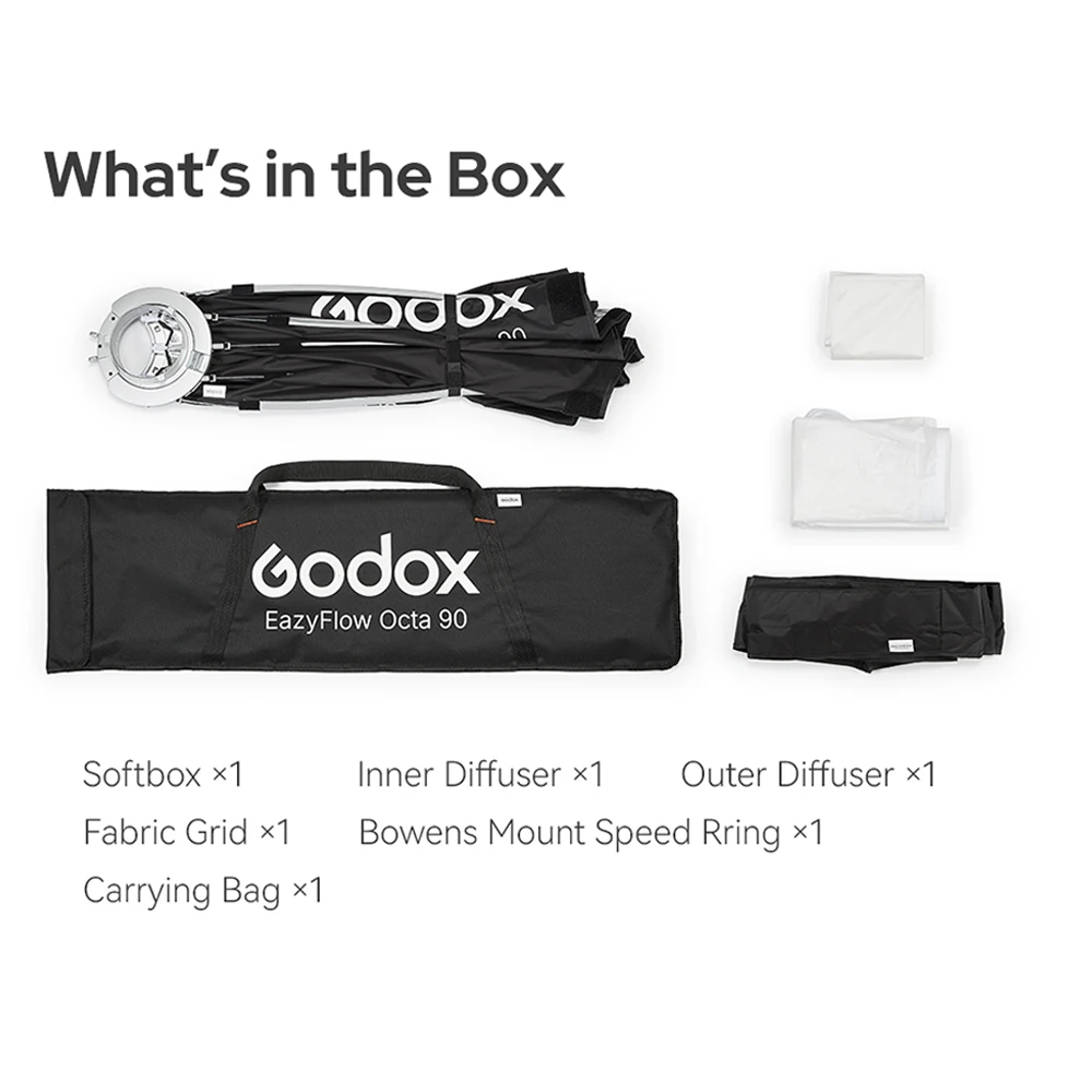 고독스 이지플로우 시리즈 옥타곤60/90/120/150cm, 레クタングル4040/4560/4090/6060/6090cm 접이식 퀵세팅 소프트박스 (사진 촬영용)