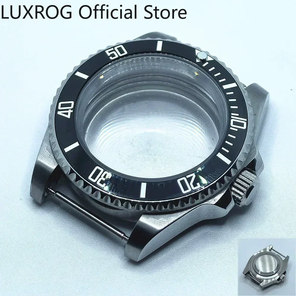 Stainless Steel 40MM Black Blue Ceramic Insert Watch Case