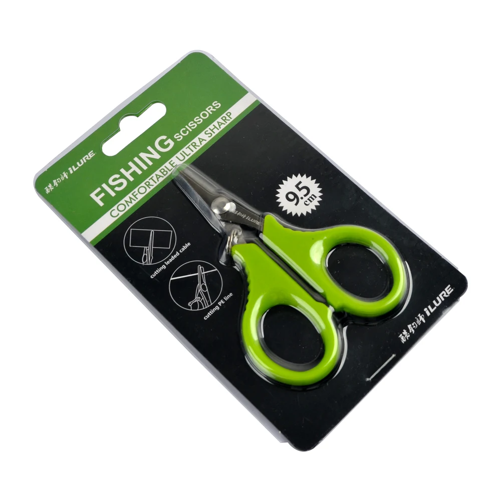 Mini Fishing Scissor 9.5cm for Cutting Braided Line Mono and Fluorocarbon Braid  Line Green Shears Missed Rope Fishing Tools