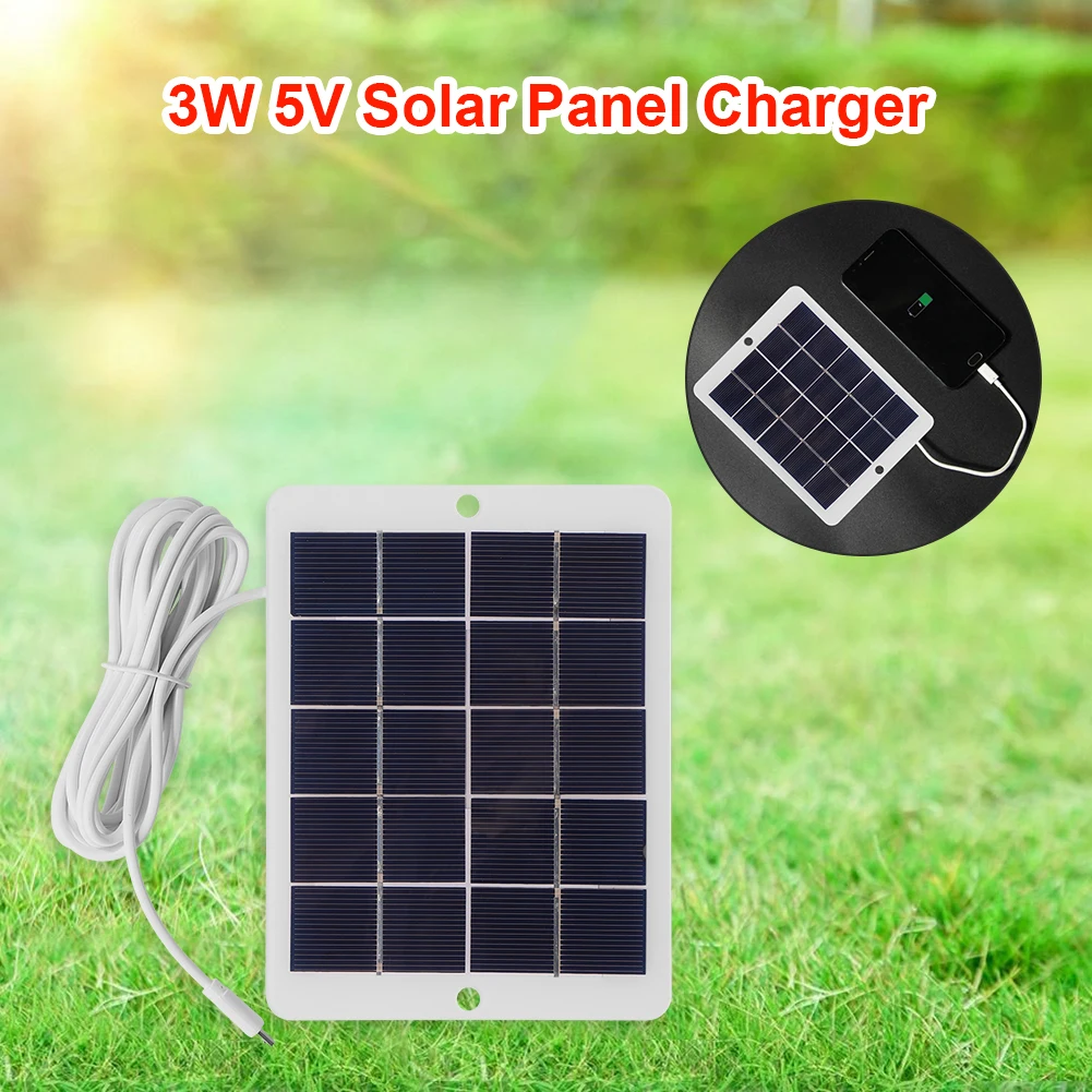 ledningsfri Farmakologi tale 3W 5V Camera Micro USB Solar Panel Outdoor Surveillance Phone Mini Fan  Charger