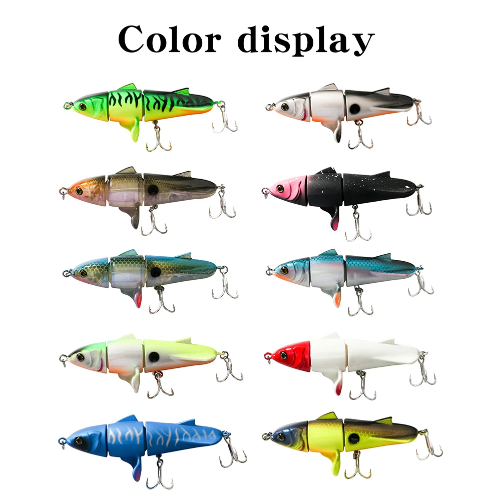 11cm/24g Artificial Fishing Bait 3 Segmented Jointed Hard Bait Floating