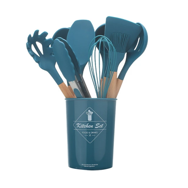 KitchenAid 4-Piece Plastic Kitchen Utensil Set Includes Spoon, Turner, Pasta Fork, and Spatula