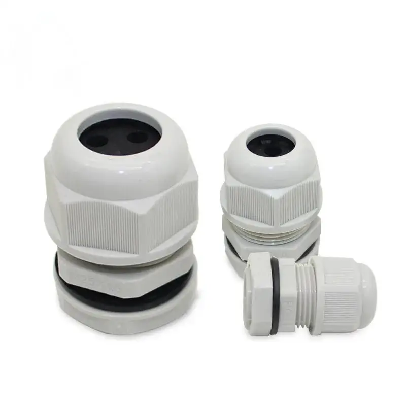 3hole IP68 Nylon Waterproof Multi Holes Plastic Cable Gland Porous Rubber Cable Joint M12 M16 M20 M25