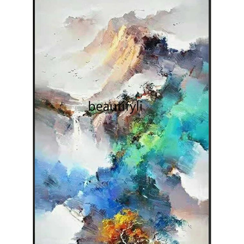 

HJ Pure Hand Drawing Oil Painting Landscape Art Paintings Hanging Painting Background Wall Decorative Painting Mural