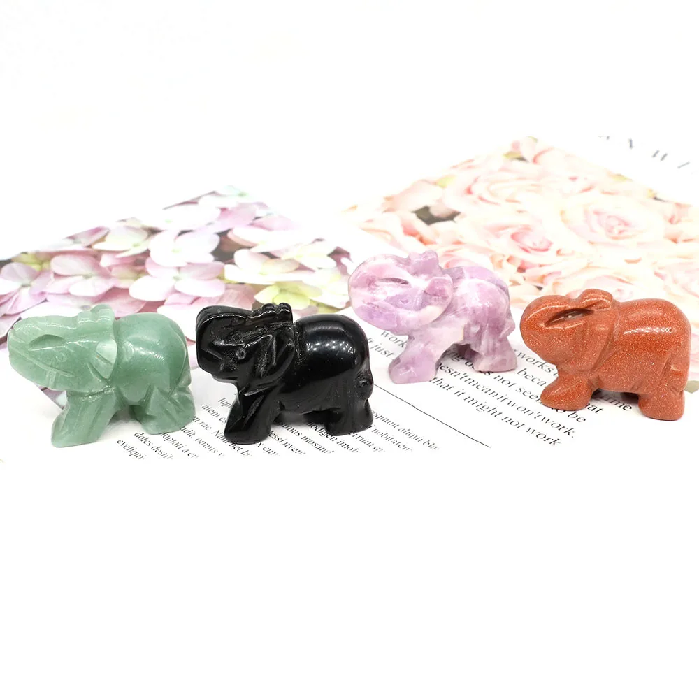 Éléphant Quartz Rose Miniature - Figurine Cristal 4cm - Décoration Feng Shui - Cadeau Symbolique Porte-Bonheur