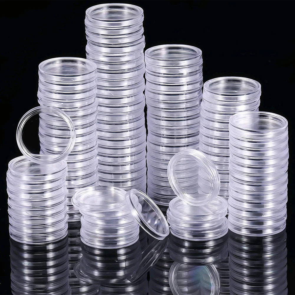 Small Round Box Coin Protection Box Plastic Box Super Thick Box Capsules Clear Coin Commemorative Copper Coins