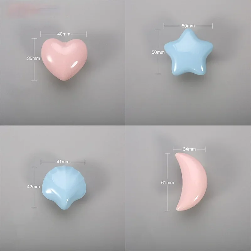 Cartoon Children Room Ceramic Cabinet Knobs Moon Star Wardrobe Handle Garden Door Handle Cabinet Handles for Kids Drawers