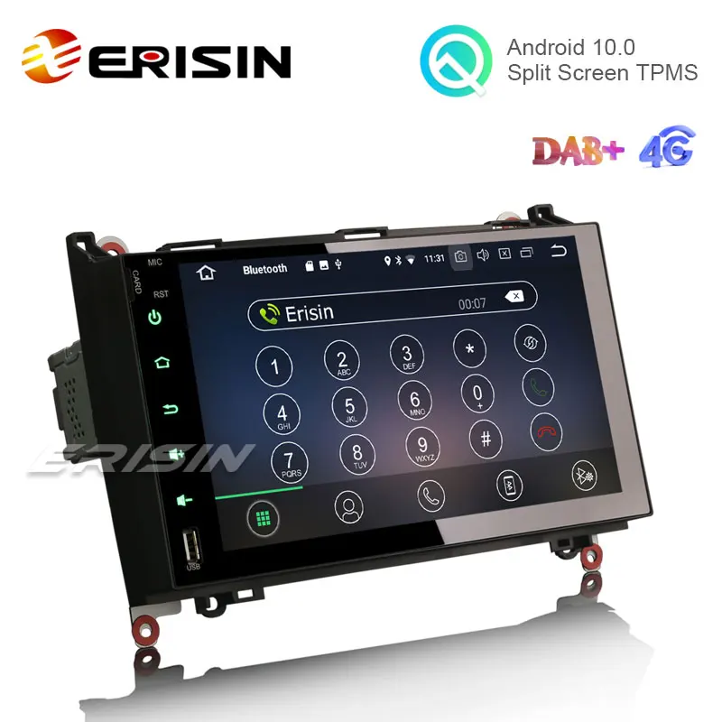 Erisin 8 Cœur 4 64Go Android 14 Autoradio GPS Pour Mercedes A/B Classe W169 Sprinter Vo VW Crafter CarPlay Android Auto WiFi USB Bluetooth ES5772BN
