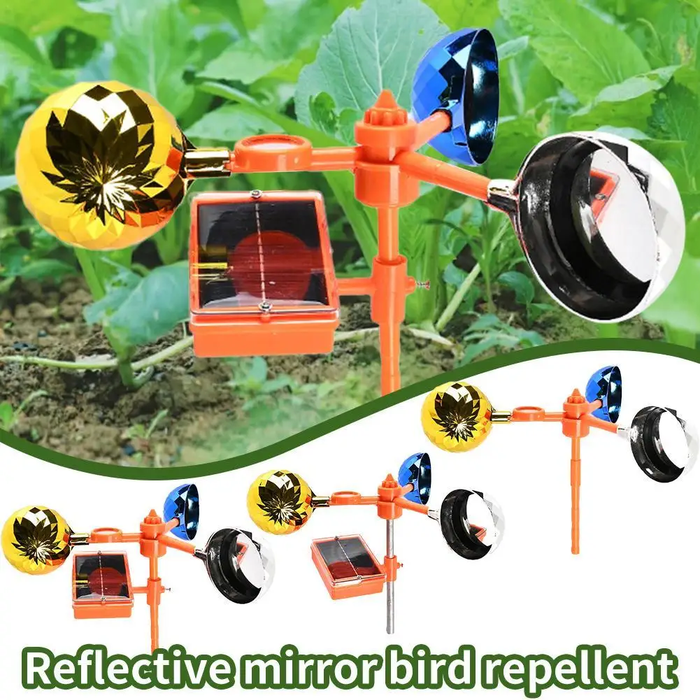 Solar Energy Bird Repelling Device Farm Orchard Bird Scaring Device Wind Reflective Voice Crop Garden Protection Ponds Outdoor