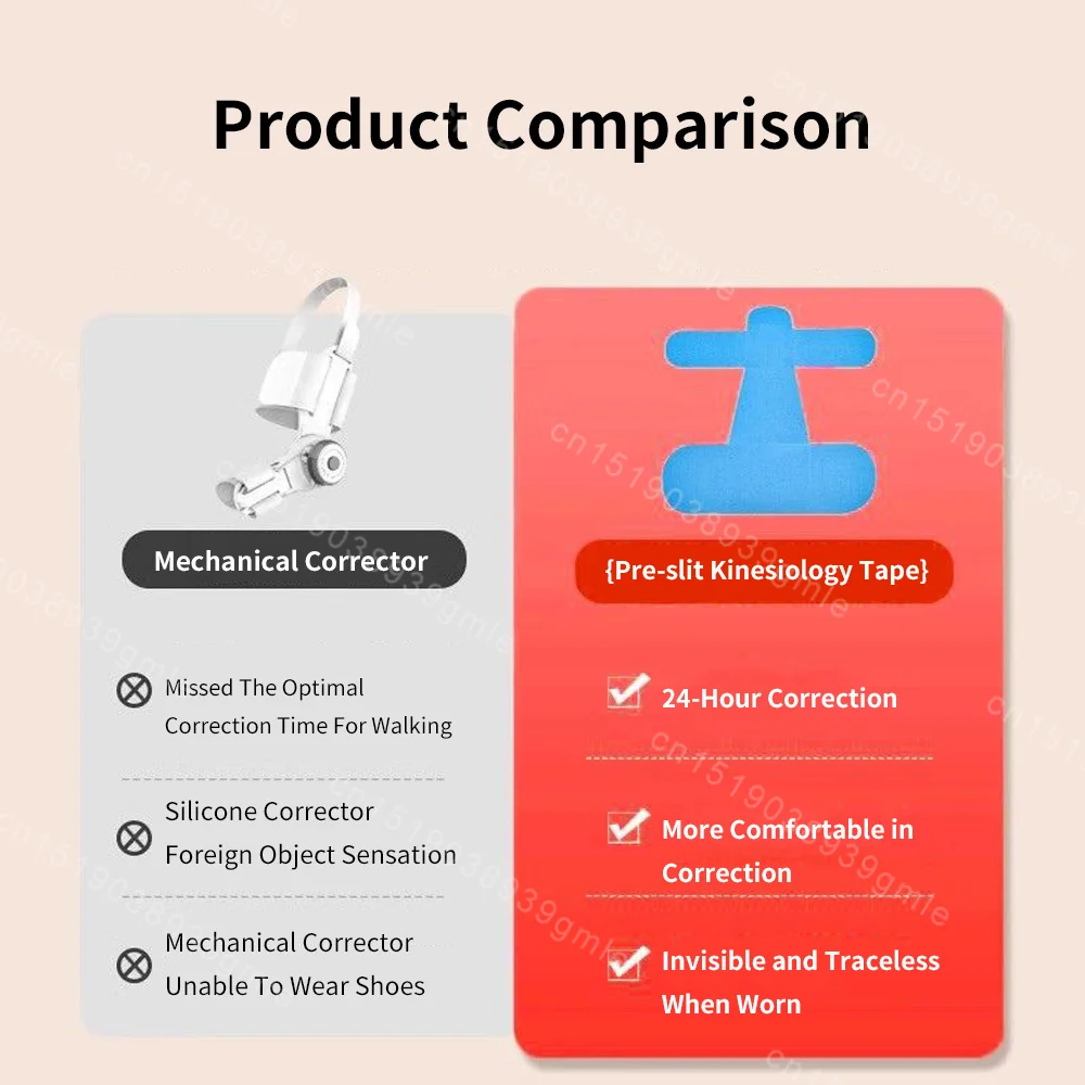 Precut Bunion Corrector Tape - Big Toe Pain for Hallux Valgus,Breathable Hypoallergenic Kinesiology Tape for Men & Women