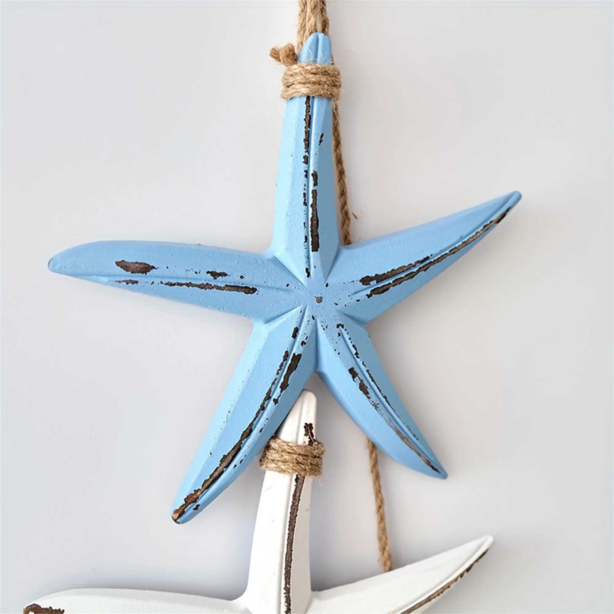 Nautical Beach House Decor Coastal Seashell Shell Wall Art Plaque Summer Starfish Wooden Hanging Sign for Home Beach Party