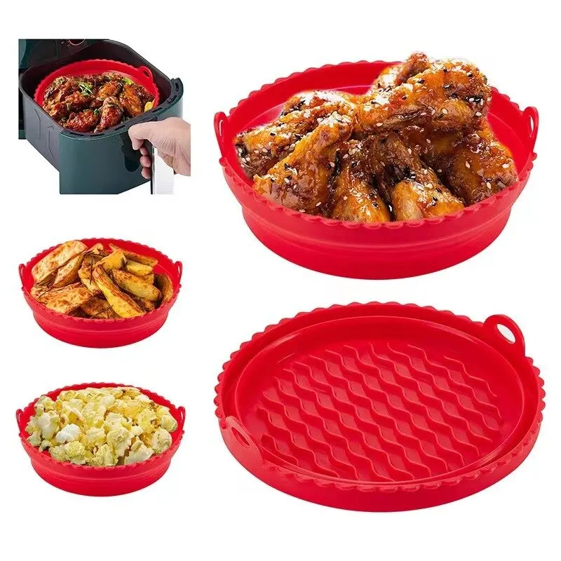 1pc Air Fryer Silicone Baking Pan / Mat, Non-stick & Reusable