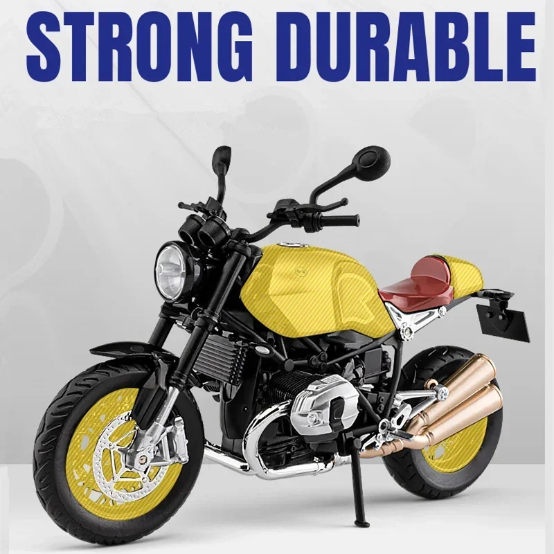 1:12 BMW Latte R NINE T Alloy Retro Sports Motorcycle Model Diecast Metal Street Racing Sound and Light Children Toy Gift 2
