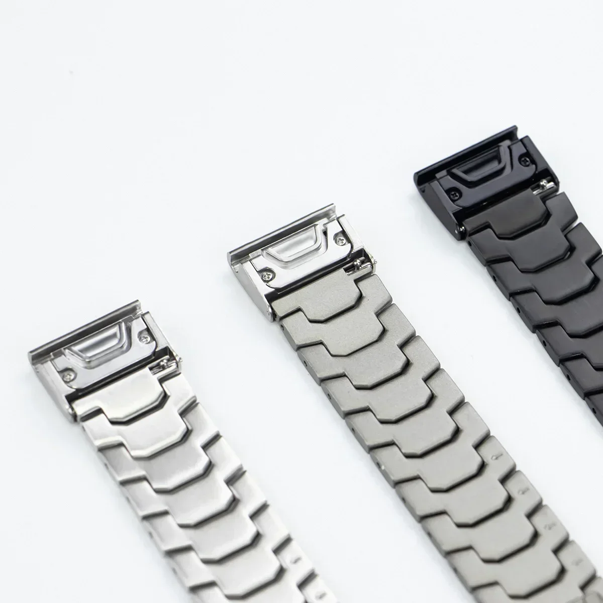 Titanium Color Stainless Steel Metal Watch Strap - 26/22mm Band