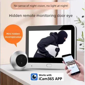 Telecamera per Porta Yuezhe ICam365, 5000mAh, Visione Notturna, 3MP, WiFi 2.4G, Spioncino Digitale Intelligente