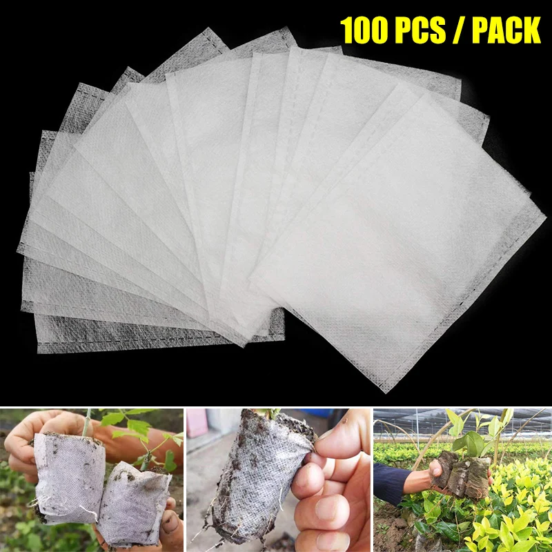 

10/5/1 Packs Gardening Biodegradable Nonwoven Fabric Nursery Plant Grow Bags Seedling Growing Planter Planting Pots Nursery Bags