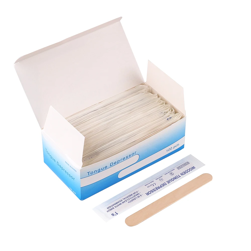 Disposable Tattoo Tongue Depressor Body Waxing Tools Wooden Body Hair Removal Stick Individually Packing 30/50/100/200PCS