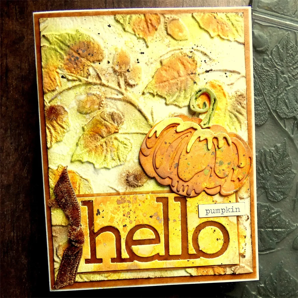 Acorn Leaves 3D Embossing Folder Patterns Templates Adding Texture Dimension Craft DIY Scrapbooking Card Background