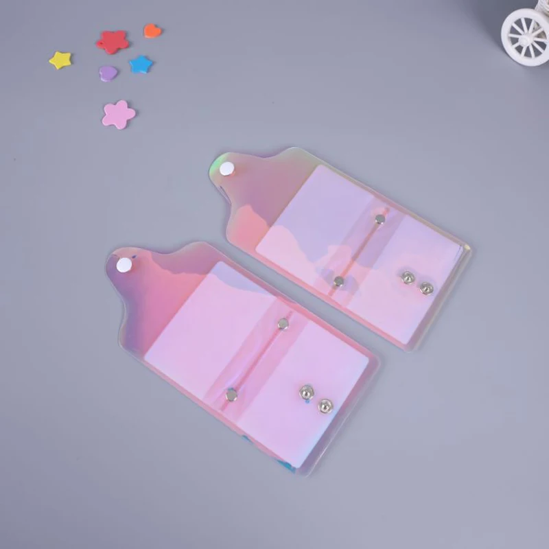 1PC Colorful Short Wallet Transparent Coin Purse Women Wallet Laser PVC Card Clear Short Purse Laser Holographic Women Clear